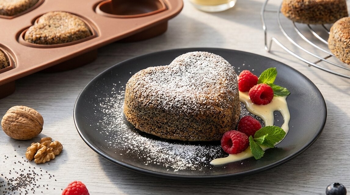 makovo-oriechové srdce bez múky