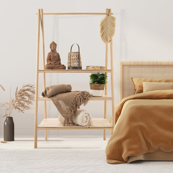 Drevený stojan s 3 policami 92x50x164 cm