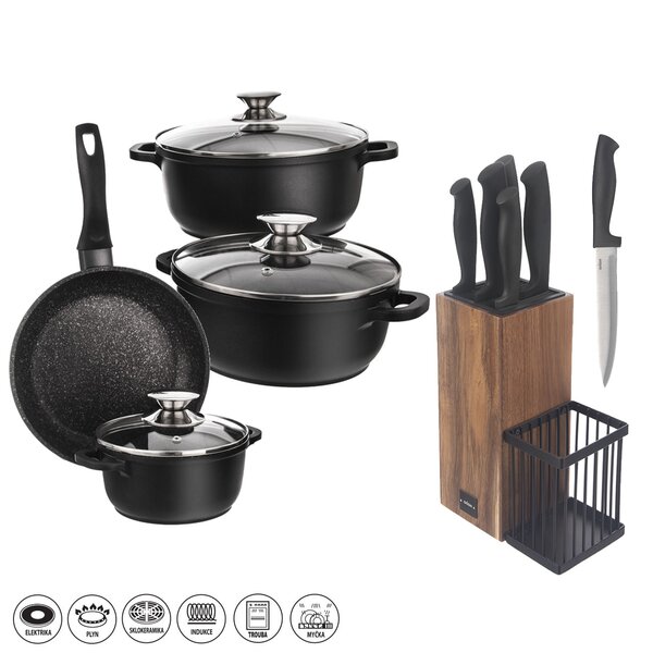 Sada riadu GRANDE 7 dielov+darček stojan na nože +5 ks nožov