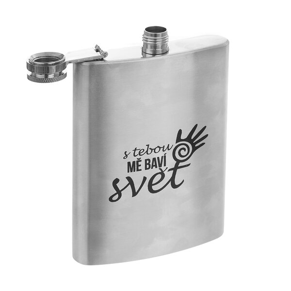 Vrecková fľaša S TEBOU MA BAVÍ SVET 0,24 l