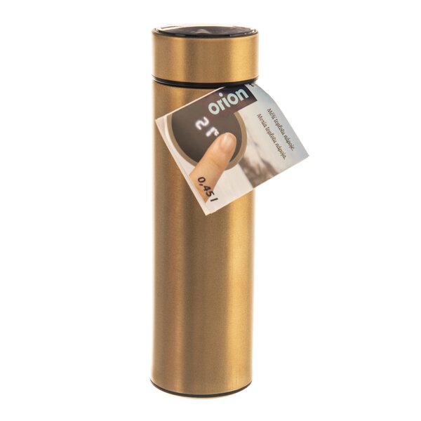 Termoska s teplomerom 0,45 l zlatá