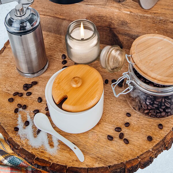 Cukornička s lyžičkou WHITELINE pr. 9,5 cm