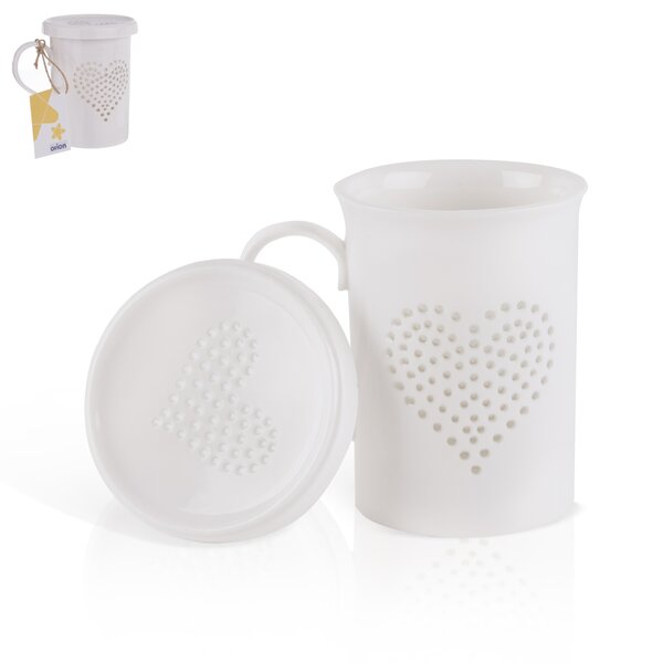 Hrnček s pokrievkou Light srdce 0,42 l