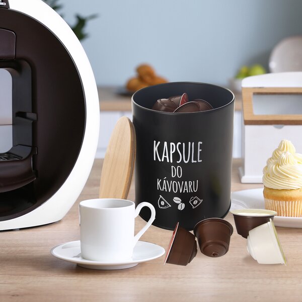 Dóza Kapsule BLACK pr. 16 cm