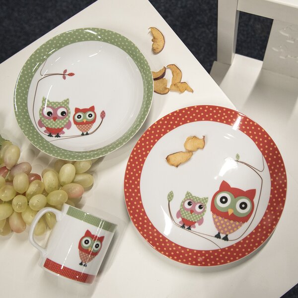 Plytký detský tanier SOVA pr. 21 cm