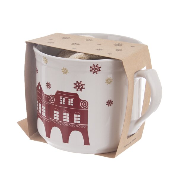 Darčekový hrnček s ponožkami DOMKY 0,5 l zlatá