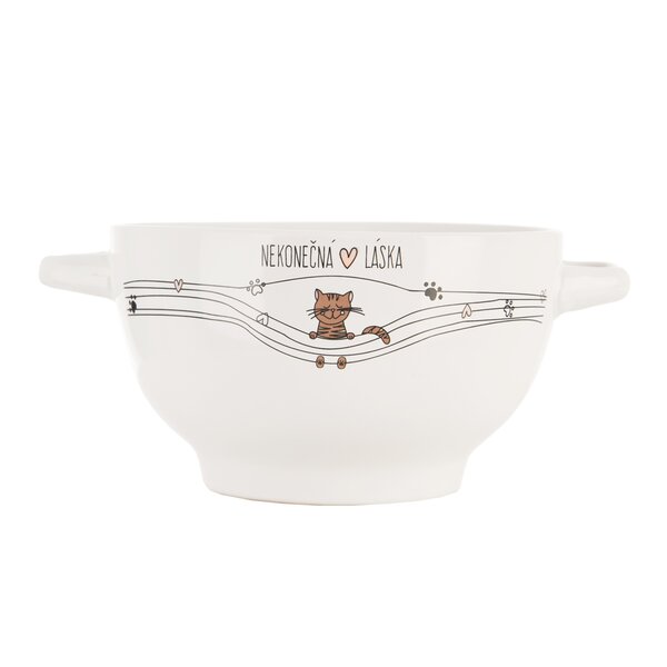 Miska NEKONEČNÁ LÁSKA mačka s uchami pr. 14 cm