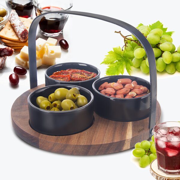 Servírovacie misky s táckou BLACK set