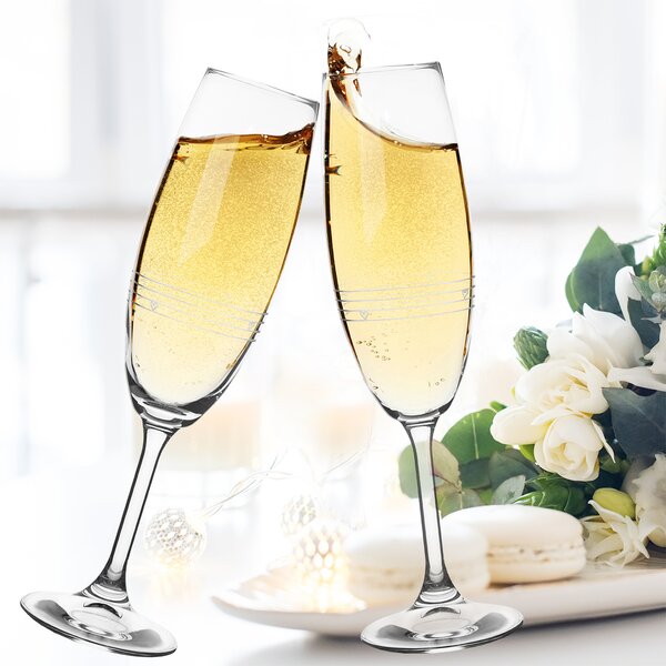 Pohár na sekt SRDIEČKA 0,22 l 2 ks