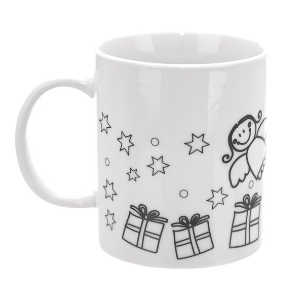 Hrnček s farbami a štetcom STROMČEK 0,38 l