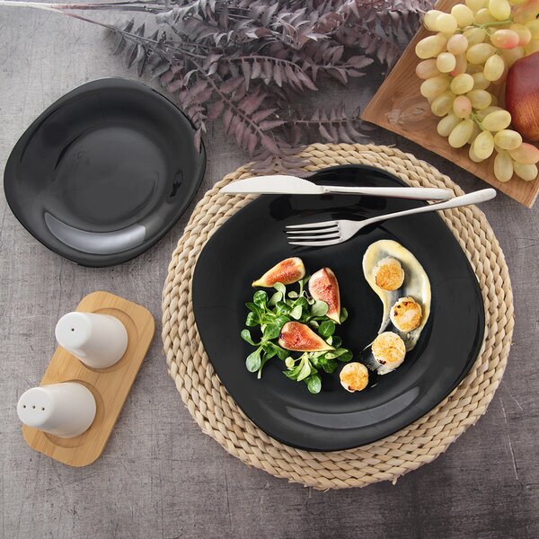 Plytký tanier LUNA black 26x26 cm