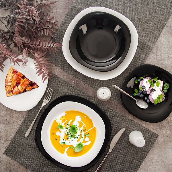 Jedálenská sada LUNA black and white 18 dielov