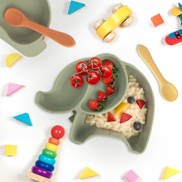 Delený detský tanier slon 23x18 cm