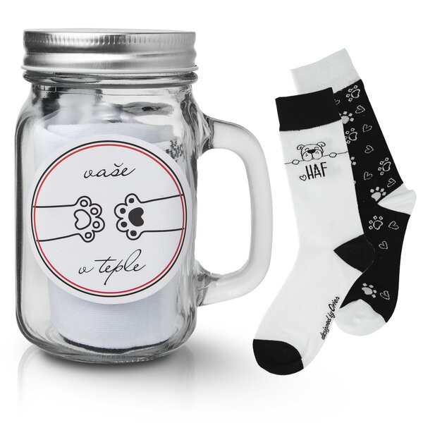 Darčekový pohár s ponožkami MILÁČIKOVIA
