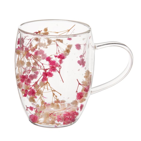 Dvojstenný hrnček DOUBLE kvety 0,36 l