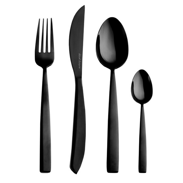 Jedálenské príbory BLACK Luxure 24 dielov
