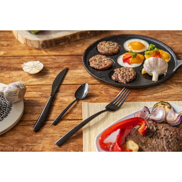 Jedálenské príbory BLACK Luxure 24 dielov