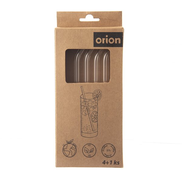 Nápojová slamka 4 ks s kefkou