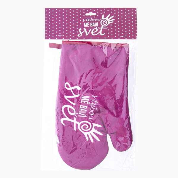 Kuchyňská chňapka S TEBOU MĚ BAVÍ SVĚT