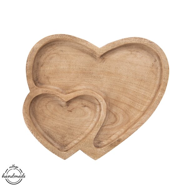 Servírovacia tácka delená MANGO srdce 23x20 cm