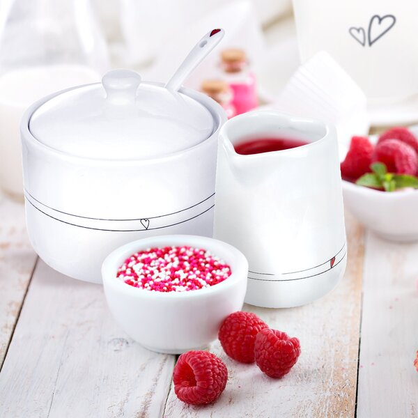 Cukornička s lyžičkou SRDIEČKA pr. 9,5 cm