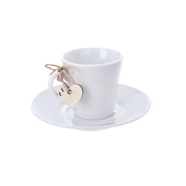 Hrnček s podšálkou 0,09l + visačka srdiečko