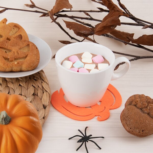 Podtácka Halloween tekvica 4 ks