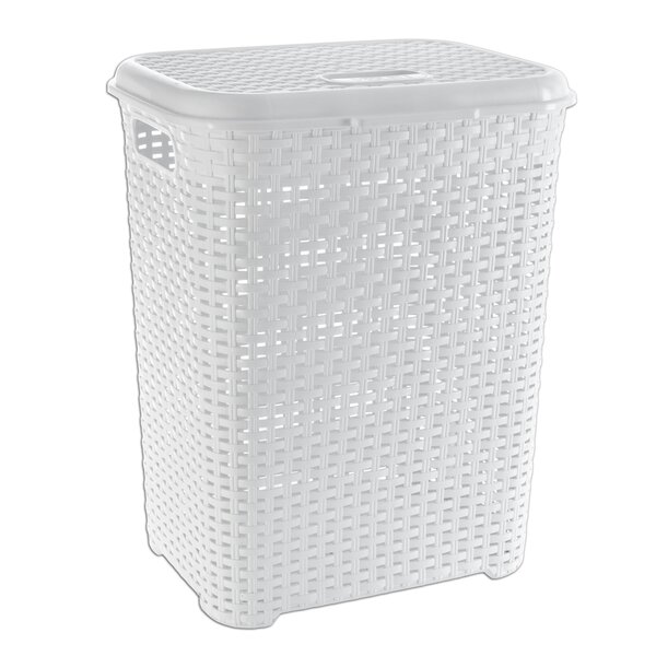 Bielizňový kôš s vekom RATAN white