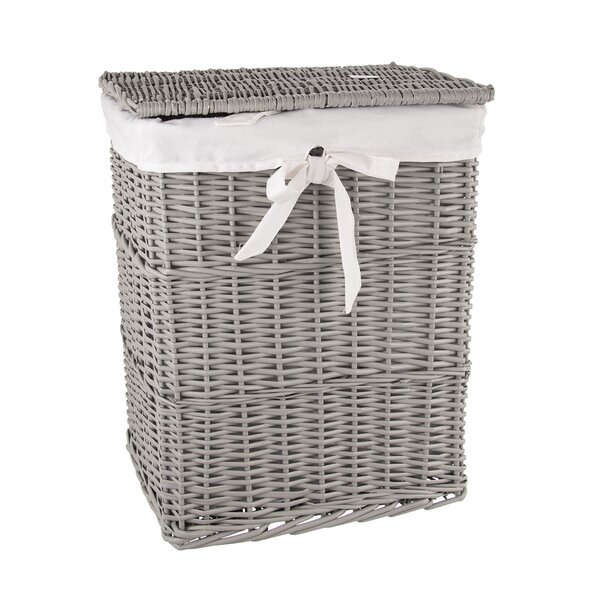 Bielizňový kôš s vekom šedý