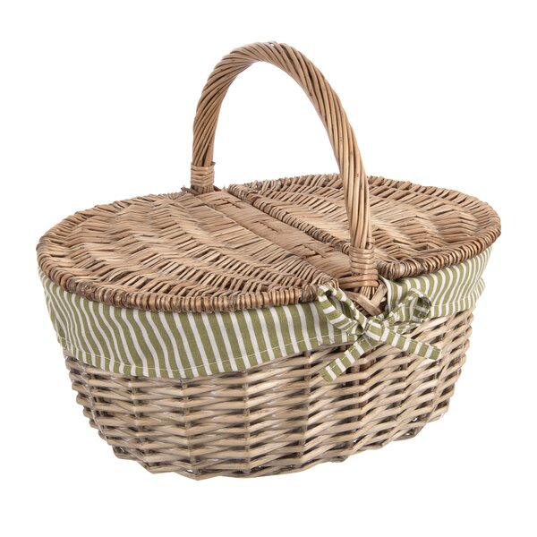 Piknikový kôš s vekom a textilnou vsadkou