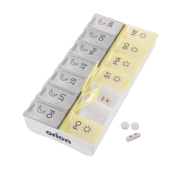 Organizér na lieky týždenný 2 sekcie