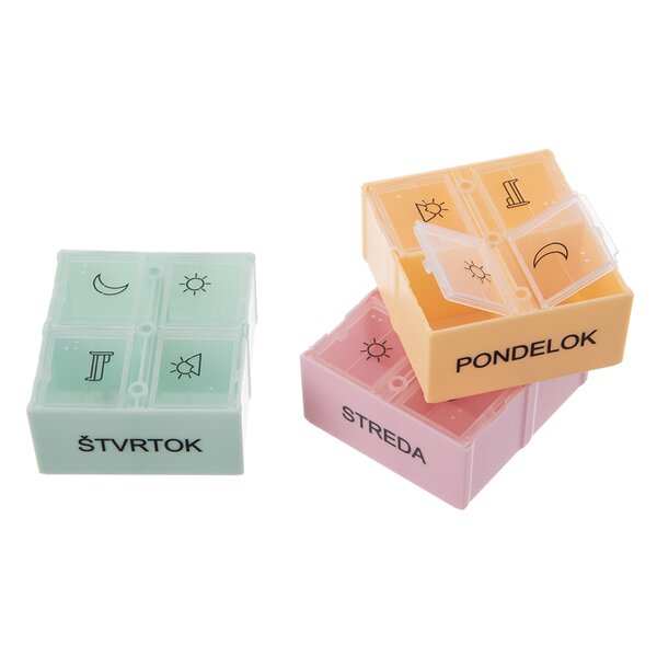 Organizér na lieky týždenný 4 sekcie