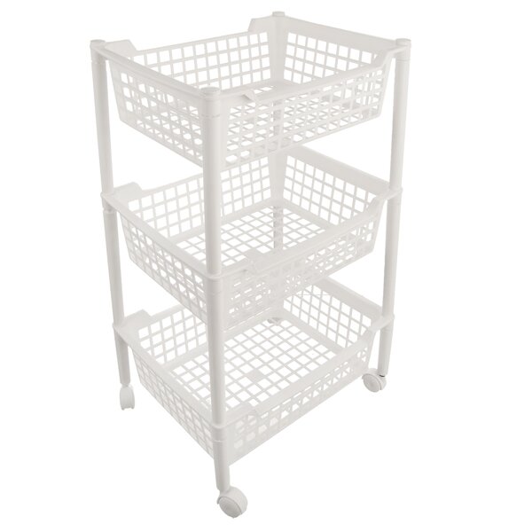 Regál s kolieskami 3 poschodia