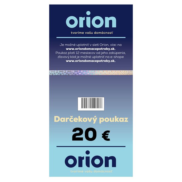 Darčekový poukaz Orion 20 EUR