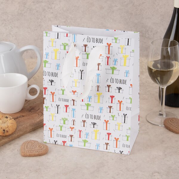 Darčeková taška Čo to bude 18x10x23 cm