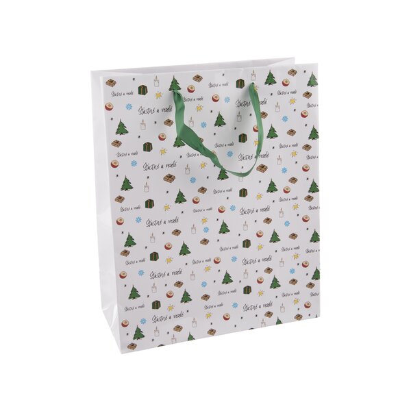 Darčeková taška Šťastné a veselé 26x12x32 cm