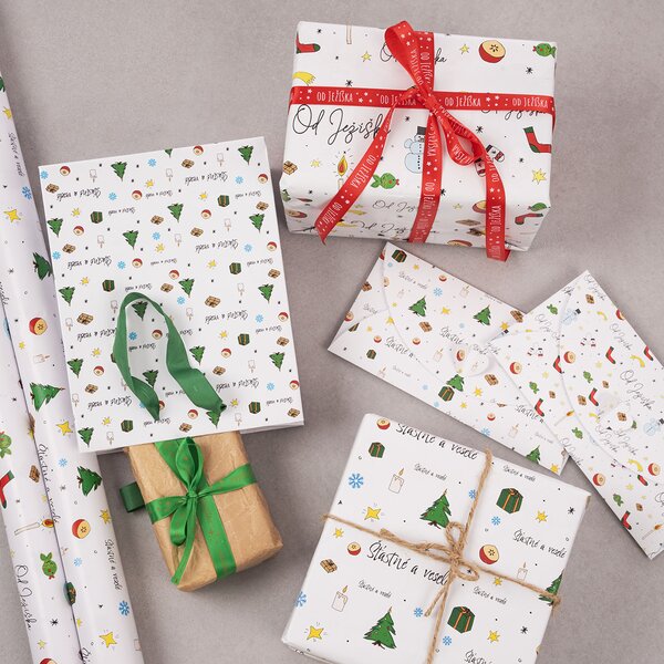 Darčeková taška Šťastné a veselé 26x12x32 cm