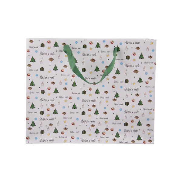 Darčeková taška Šťastné a veselé 32x12x26 cm