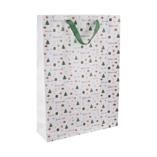 Darčeková taška Šťastné a veselé 32,5x10x45,5 cm