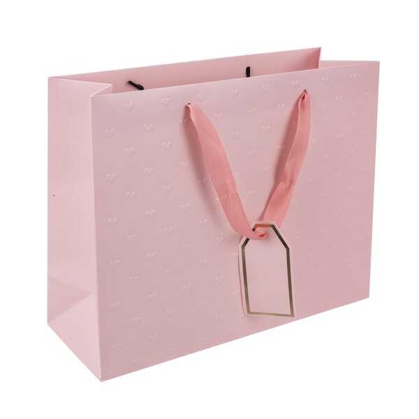 Darčeková taška vytlačované srdiečka 31x12x26 cm