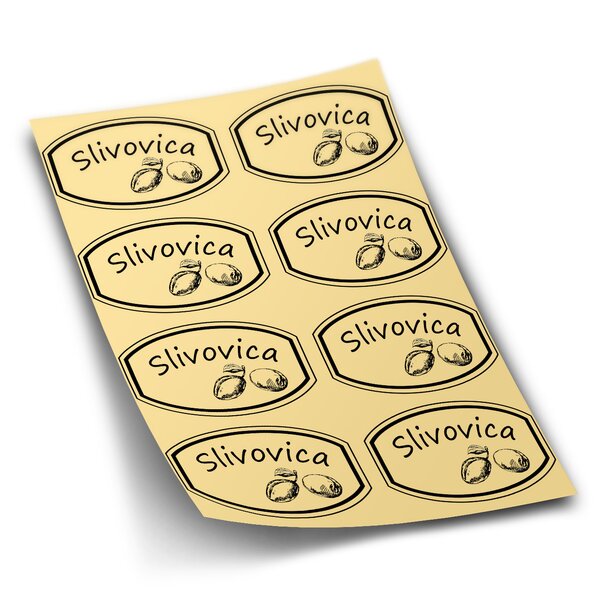 Samolepky na fľaše Slivovica
