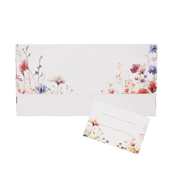 Papierová obálka kvety s vloženou kartičkou