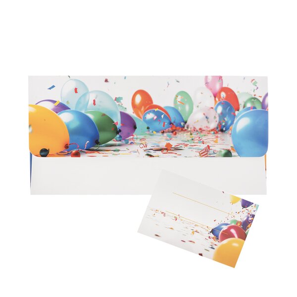 Papierová obálka balóniky s vloženou kartičkou