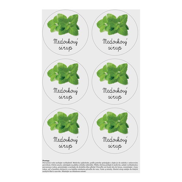 Samolepky na fľaše Medovkový sirup