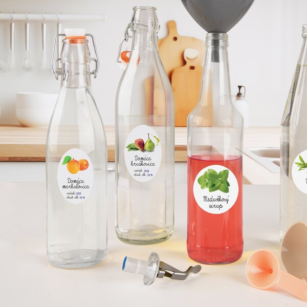 Samolepky na fľaše Domáca meruľovica