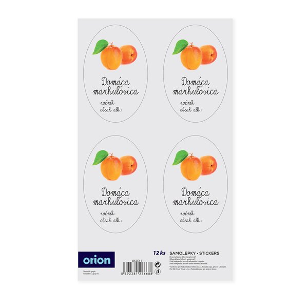 Samolepky na fľaše Domáca meruľovica