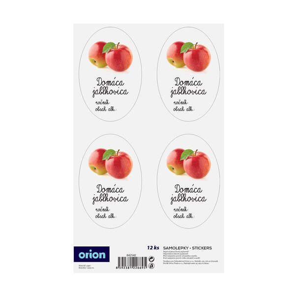 Samolepky na fľaše Domáca jablkovica