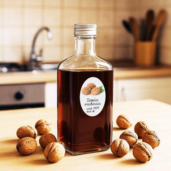 Samolepky na fľaše Domáca orechovica
