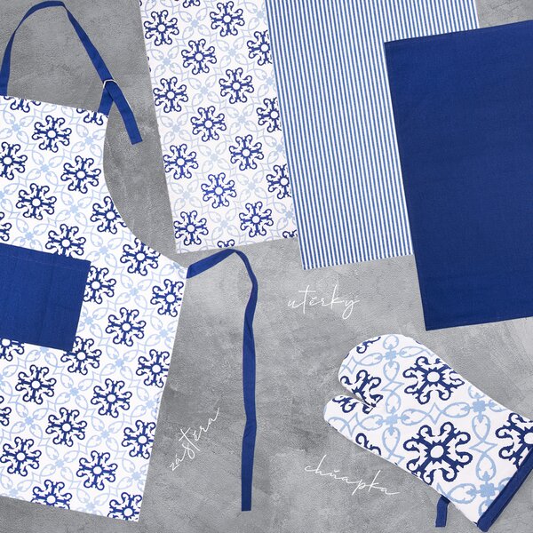 Kuchynská zástera Blue shapes