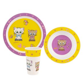 Jedálenská detská sada KOCÚRY 3 diely